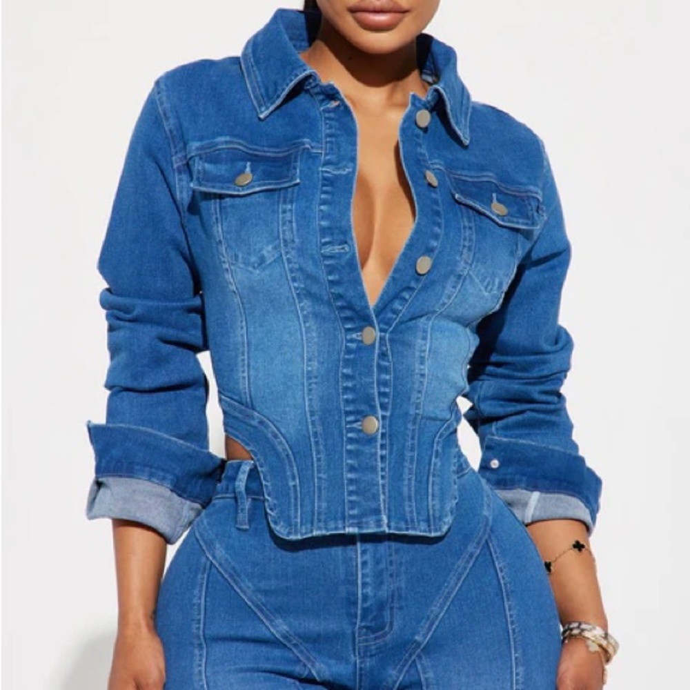 Corset style button up denim shirt